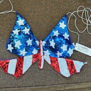 Red White and Blue Bikini Top Stars and stripes